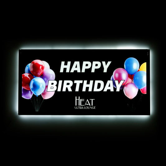 Ultra Thin Light Up Bottle Service Sign- Happy Birthday